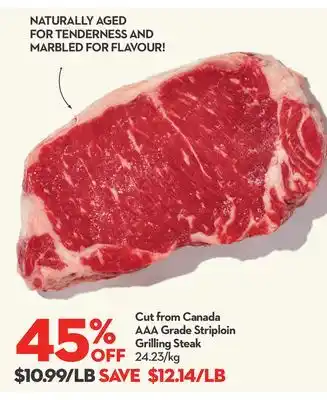 Longo's Cut from canada aaa grade striploin grilling steak offer