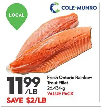 Longo's Fresh ontario rainbow trout fillet offer