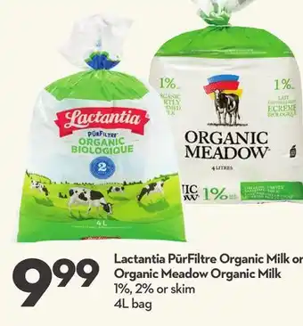 Longo's Lactantia pūrfiltre organic milk offer
