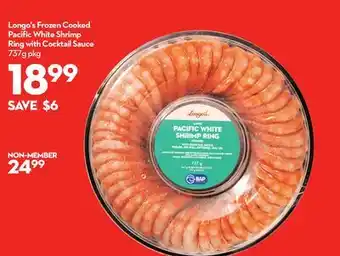 Longo's Longo's frozen cooked pacific white shrimp ring with cocktail sauce offer