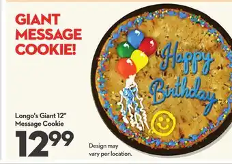 Longo's Longo's giant 12 message cookie offer