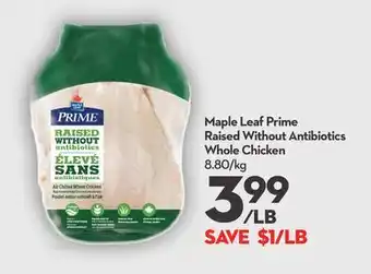 Longo's Maple leaf prime raised without antibiotics whole chicken offer