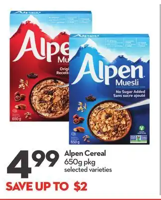Longo's Alpen cereal offer