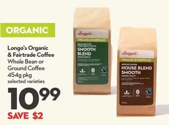 Longo's Longo's organic & fairtrade coffee offer