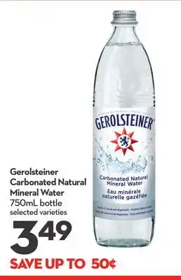 Longo's Gerolsteiner carbonated natural mineral water offer