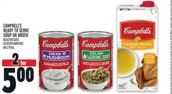 Metro Campbell's ready to serve soup or broth offer