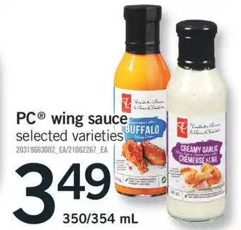 Fortinos Pc wing sauce, 350/354 ml offer
