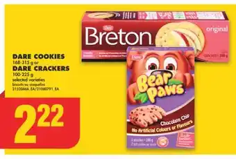 No Frills Dare cookies, 168-315 g or dare crackers, 100-225 g offer