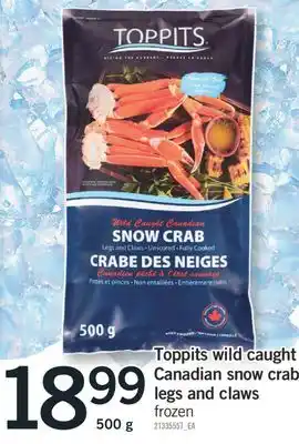 Fortinos Toppits wild caught canadian snow crab legs and claws offer