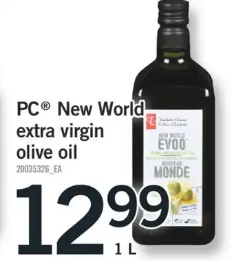 Fortinos Pc new world extra virgin olive oil, 1 l offer