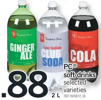 Fortinos Pc soft drinks, 2 l offer