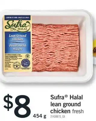 Fortinos Sufra halal lean ground chicken offer