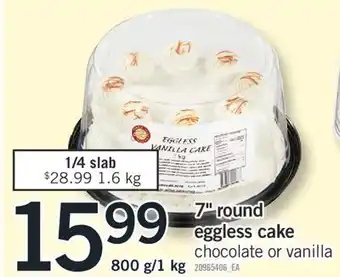 Fortinos 7 round eggless cake, 800 g/1 kg offer