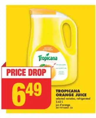 No Frills Tropicana orange juice, 2.63 l offer