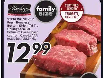 Sobeys Fresh boneless bottom sirloin tri tip grilling steak or premium oven roast offer