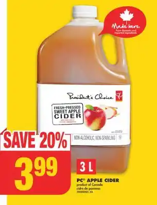 No Frills Pc apple cider, 3 l offer