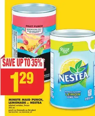 No Frills Minute maid punch, lemonade or nestea, 295 ml offer