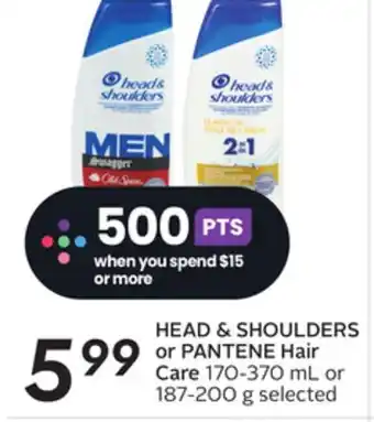 Sobeys Head & shoulders or pantene hair care offer
