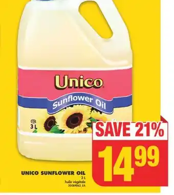 No Frills Unico sunflower oil, 3 l offer