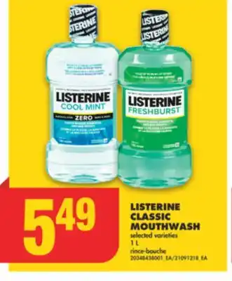 No Frills Listerine classic mouthwash, 1 l offer