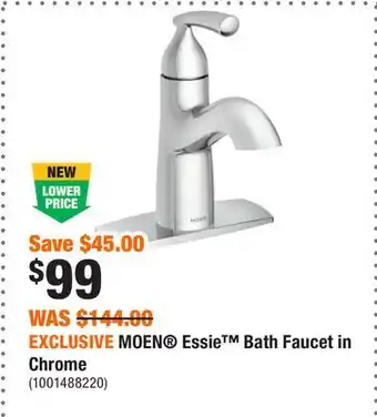 Home Depot Exclusive moen essie bath faucet in chrome offer