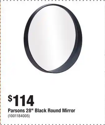 Home Depot Parsons 28 black round mirror offer