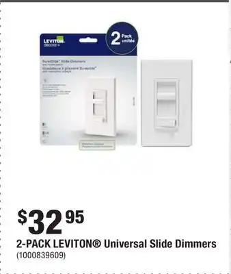 Home Depot 2-pack leviton universal slide dimmers offer
