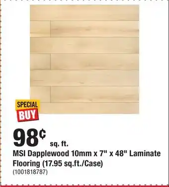 Home Depot Msi dapplewood 10mm x 7 x 48 laminate flooring (17.95 sq.ft./case) offer