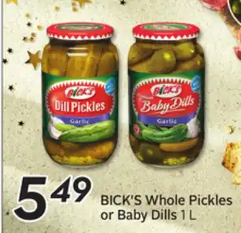 Sobeys Whole pickles or baby dills offer