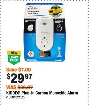 Home Depot Kidde plug-in carbon monoxide alarm offer