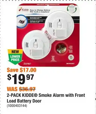 Home Depot 2-pack kidde smoke alarm with front load battery door offer