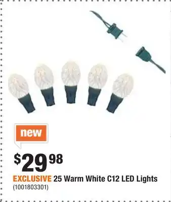 Home Depot Exclusive 25 warm white c12 led lights offer