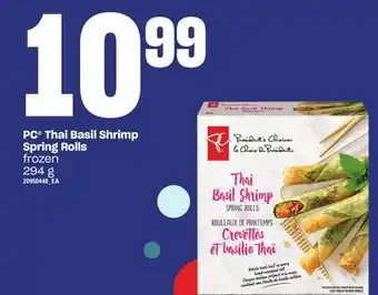 Loblaws Pc thai basil shrimp spring rolls, 294 g offer