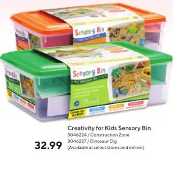 Staples Creativity for kids sensory bin offer