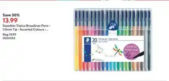 Staples Staedtler triplus broadliner pens - 1.0mm tip - assorted colours - 20 pack offer