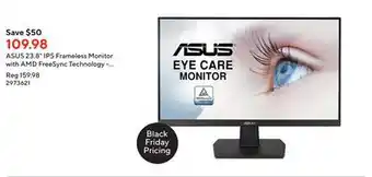 Staples Asus 23.8 ips frameless monitor with amd freesync technology - va24ehey offer