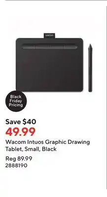 Staples Wacom intuos graphic drawing tablet, small, black offer