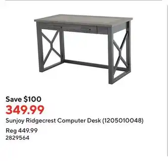 Staples Sunjoy ridgecrest computer desk (1205010048) offer