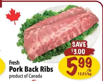 Farm Boy Fresh pork back ribs offer