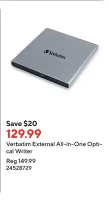 Staples Verbatim external all-in-one optical writer offer