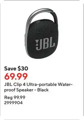 Staples Jbl clip 4 ultra-portable waterproof speaker - black offer