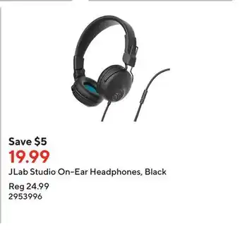 Staples Jlab studio on-ear headphones, black offer