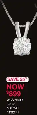 Charm Diamond New brilliance 10k white gold lab grown 0.70ct diamond pendant offer
