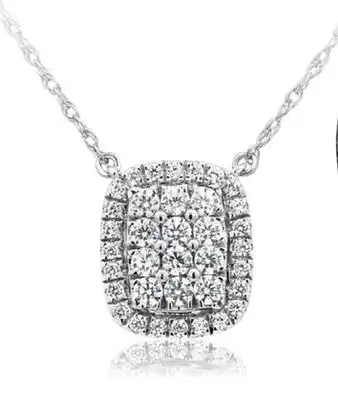 Charm Diamond New brilliance 10k white gold lab grown 0.45ctw diamond necklace offer