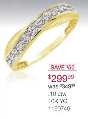 Charm Diamond 10k yellow gold 0.10ctw diamond band offer