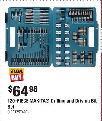 Home Depot 120-piece makita drilling and driving bit set offer