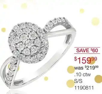 Charm Diamond Sterling silver 0.10ctw diamond promise ring offer