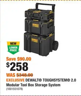 Home Depot Exclusive dewalt toughsystem 2.0 modular tool box storage system offer