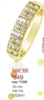Charm Diamond 10k yellow gold 0.50ctw diamond band offer