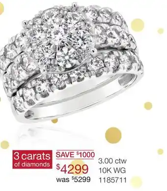 Charm Diamond 10k white gold diamond bridal three piece set 3.00ctw i2/hij offer